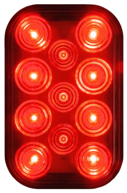 LED Red Stop-Tail Light 5.3 Inch 11 LED Multi-volt 2M Cable