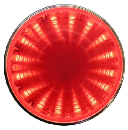 LED Red 3D Infinity Lamp 2 Inch Round 12V