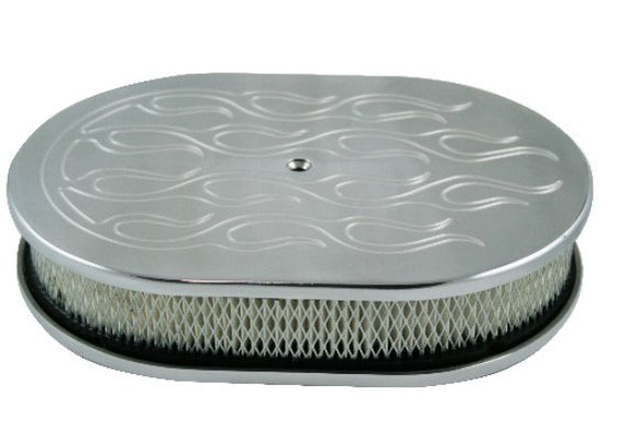 Air Filter Oval 12 Inch x 2 Inch Alloy - Ball Milled Top Paper
