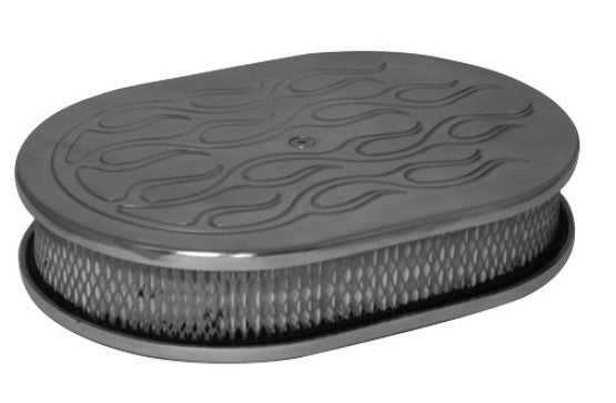 Air Filter Oval 12 Inch x 2 Inch Alloy - Flamed Top