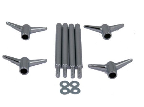 Chrome Flip Top Wing Nuts - Set of 4