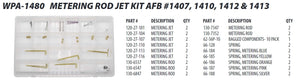 CALIBRATION KIT CARTER - EDELBROCK AFB 1407 1410