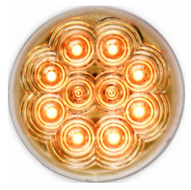 LED Amber Turn Light 4 Inch Round Grommet Mount 10 LED Multi-volt
