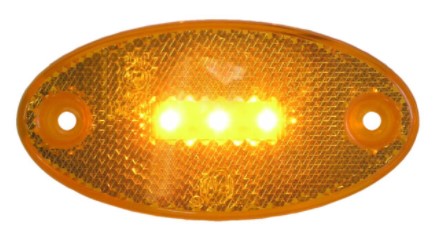 Marker Lamp Amber ECE with Reflector 3 LED Multi-volt