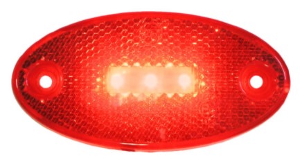 Marker Lamp Red ECE with Reflector 3 LED Multi-volt