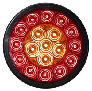 LED Combination Amber/Red 4 Inch Round Stud Mount 30cm Wire