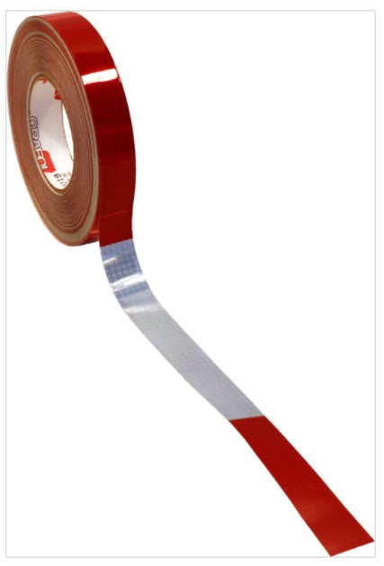 Conspicuity Tape Roll Red/White 25mm x 46mtrs DOT-C2