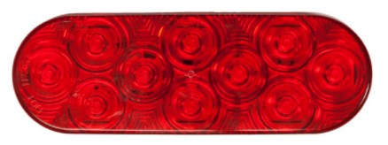 Lumenx Red Stop-Tail Light 6.5 Inch Grommet Mount 10 LED Multi-volt