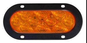 Lumenx Amber Turn Light 6.5 Inch Flange Mount 10 LED Multi-volt