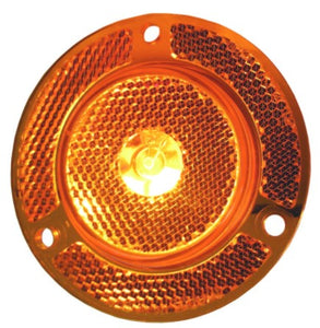 Round Marker Amber 2.5 Inch with reflector 1 LED 12v