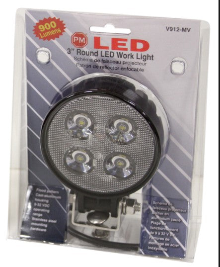 Worklamp LED Flood 75mm Round 900Lu 4 LED